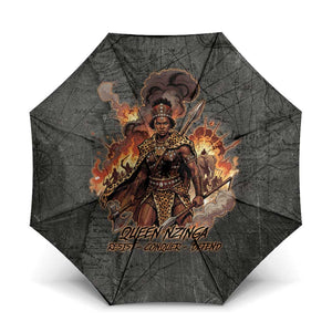 Queen Nzinga Umbrella Fierce African Warrior Queen - Dark Tribal Fire Art - African Pride