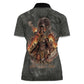 Queen Nzinga Women Polo Shirt Fierce African Warrior Queen - Dark Tribal Fire Art - African Pride