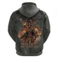 Queen Nzinga Zip Hoodie Fierce African Warrior Queen - Dark Tribal Fire Art - African Pride