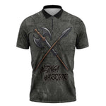 Queen Nzinga Zipper Polo Shirt Fierce African Warrior Queen - Dark Tribal Fire Art - African Pride