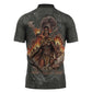 Queen Nzinga Zipper Polo Shirt Fierce African Warrior Queen - Dark Tribal Fire Art - African Pride