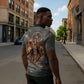 Queen Nzinga Zipper Polo Shirt Fierce African Warrior Queen - Dark Tribal Fire Art - African Pride