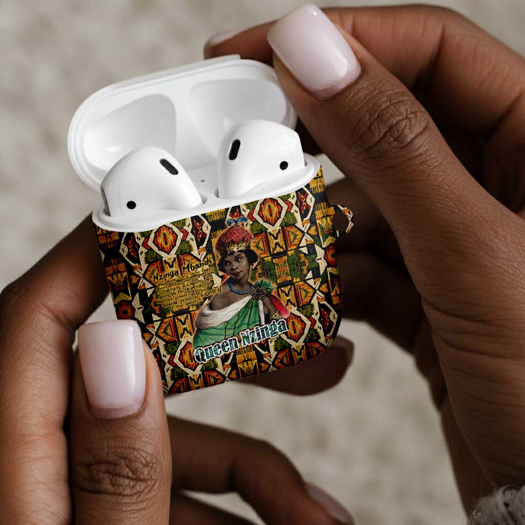 Queen Nzinga AirPods Case Mbandi Traditional Regal Portrait Empowerment Quote African Female Leadership - African Pride