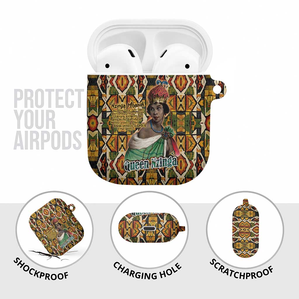 Queen Nzinga AirPods Case Mbandi Traditional Regal Portrait Empowerment Quote African Female Leadership - African Pride