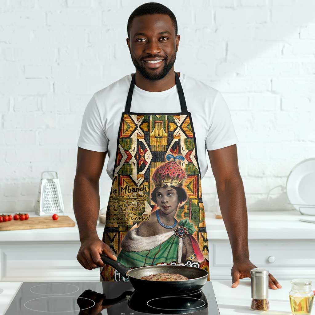 Queen Nzinga Apron Mbandi Traditional Regal Portrait Empowerment Quote African Female Leadership - African Pride