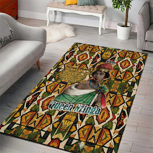 Queen Nzinga Area Rug Mbandi Traditional Regal Portrait Empowerment Quote African Female Leadership - African Pride