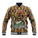 Queen Nzinga Baseball Jacket Mbandi Traditional Regal Portrait Empowerment Quote African Female Leadership - African Pride