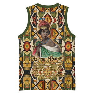 Queen Nzinga Basketball Jersey Mbandi Traditional Regal Portrait Empowerment Quote African Female Leadership - African Pride