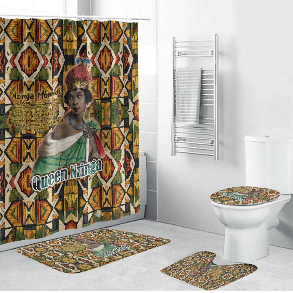 Queen Nzinga Bathroom Set Mbandi Traditional Regal Portrait Empowerment Quote African Female Leadership - African Pride