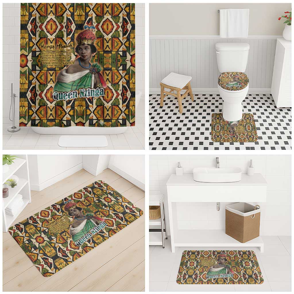Queen Nzinga Bathroom Set Mbandi Traditional Regal Portrait Empowerment Quote African Female Leadership - African Pride