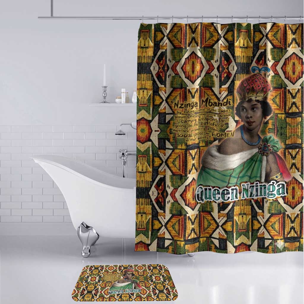 Queen Nzinga Bathroom Set Mbandi Traditional Regal Portrait Empowerment Quote African Female Leadership - African Pride