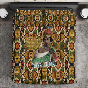 Queen Nzinga Bedding Set Mbandi Traditional Regal Portrait Empowerment Quote African Female Leadership - African Pride