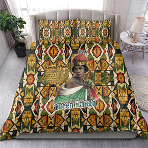 Queen Nzinga Bedding Set Mbandi Traditional Regal Portrait Empowerment Quote African Female Leadership - African Pride