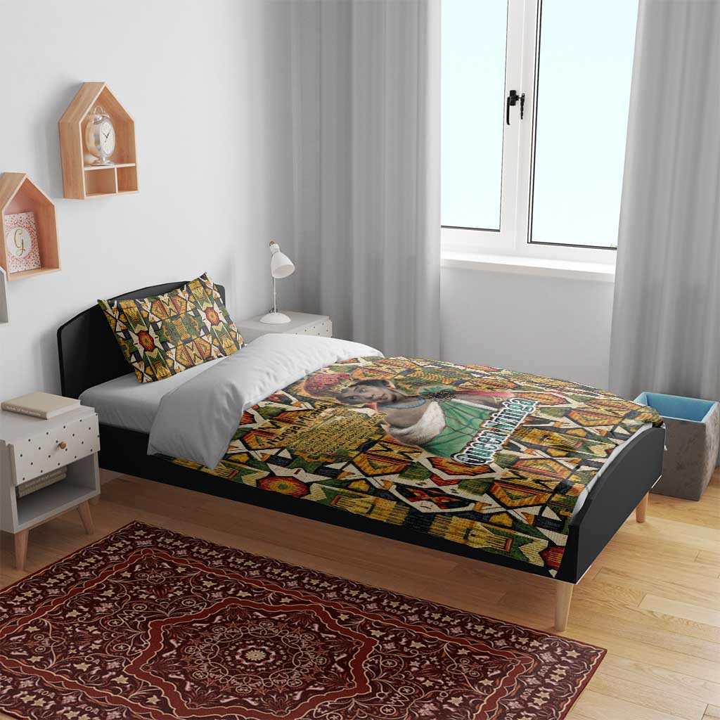Queen Nzinga Bedding Set Mbandi Traditional Regal Portrait Empowerment Quote African Female Leadership - African Pride