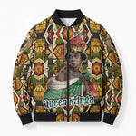 Queen Nzinga Bomber Puffer Jacket Mbandi Traditional Regal Portrait Empowerment Quote African Female Leadership - African Pride