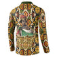 Queen Nzinga Button Sweatshirt Mbandi Traditional Regal Portrait Empowerment Quote African Female Leadership