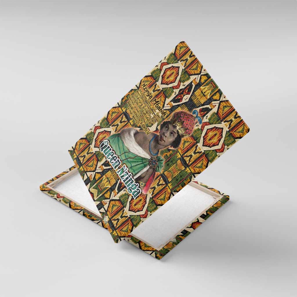 Queen Nzinga Canvas Wall Art Mbandi Traditional Regal Portrait Empowerment Quote African Female Leadership - African Pride