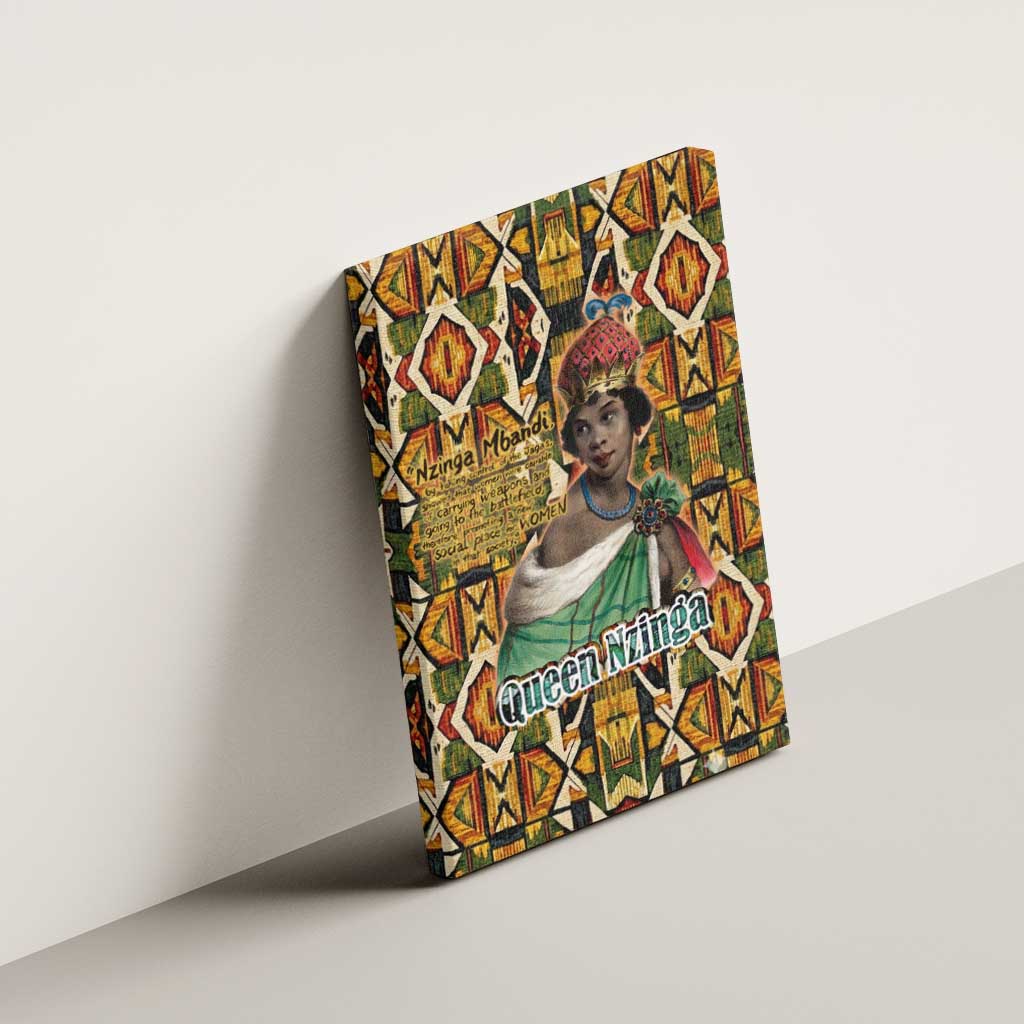 Queen Nzinga Canvas Wall Art Mbandi Traditional Regal Portrait Empowerment Quote African Female Leadership - African Pride