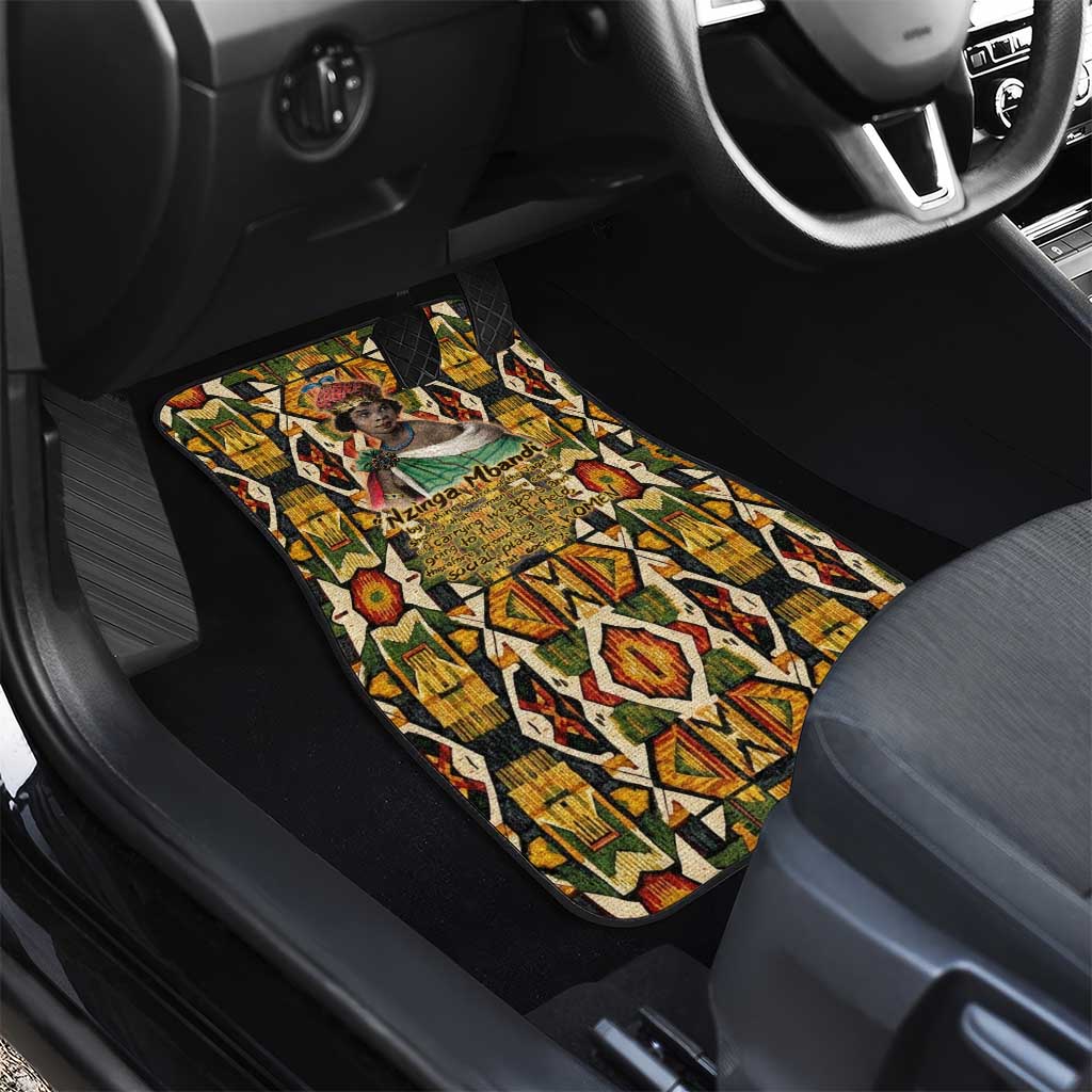 Queen Nzinga Car Mats Mbandi Traditional Regal Portrait Empowerment Quote African Female Leadership - African Pride