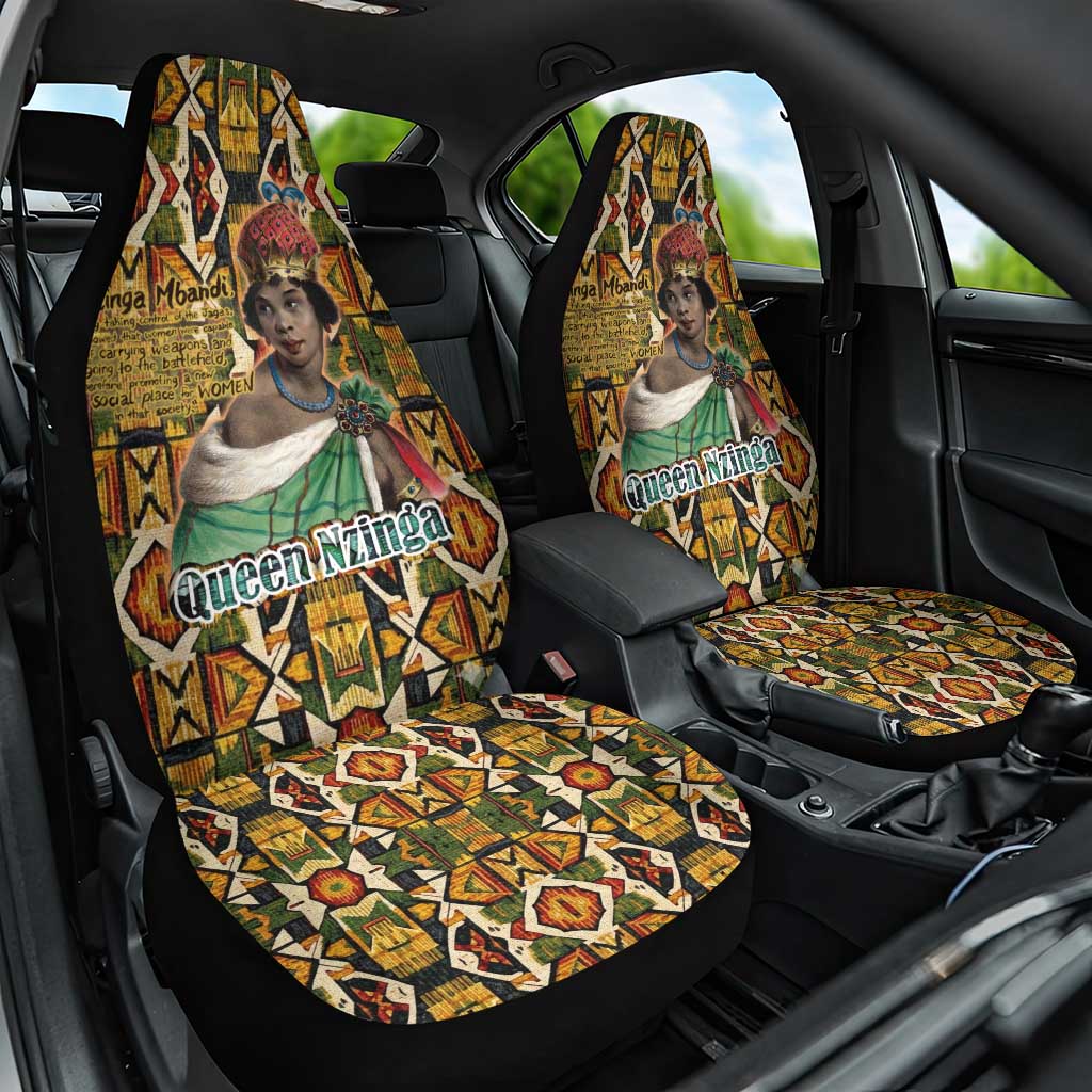 Queen Nzinga Car Seat Cover Mbandi Traditional Regal Portrait Empowerment Quote African Female Leadership - African Pride