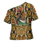 Queen Nzinga Cross Shoulder Shirt Mbandi Traditional Regal Portrait Empowerment Quote African Female Leadership - African Pride