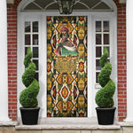 Queen Nzinga Door Cover Mbandi Traditional Regal Portrait Empowerment Quote African Female Leadership - African Pride