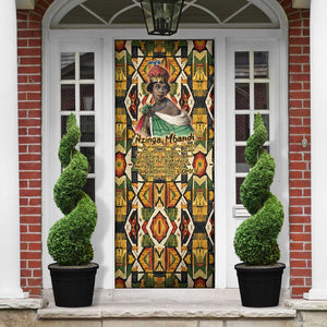 Queen Nzinga Door Cover Mbandi Traditional Regal Portrait Empowerment Quote African Female Leadership - African Pride