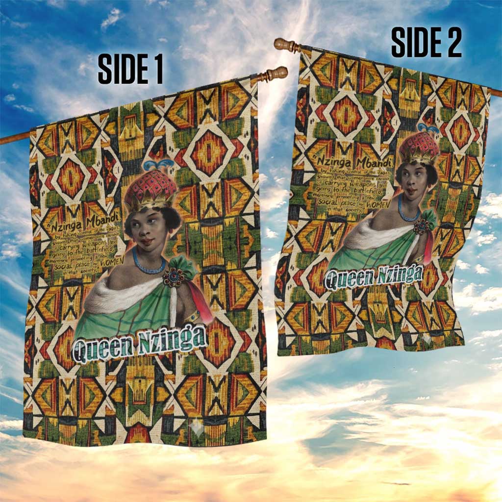 Queen Nzinga Garden Flag Mbandi Traditional Regal Portrait Empowerment Quote African Female Leadership - African Pride
