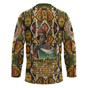 Queen Nzinga Hockey Jersey Mbandi Traditional Regal Portrait Empowerment Quote African Female Leadership - African Pride