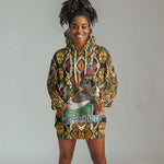 Queen Nzinga Hoodie Dress Mbandi Traditional Regal Portrait Empowerment Quote African Female Leadership - African Pride