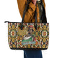 Queen Nzinga Leather Tote Bag Mbandi Traditional Regal Portrait Empowerment Quote African Female Leadership - African Pride