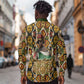 Queen Nzinga Long Sleeve Button Shirt Mbandi Traditional Regal Portrait Empowerment Quote African Female Leadership - African Pride