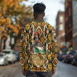 Queen Nzinga Long Sleeve Shirt Mbandi Traditional Regal Portrait Empowerment Quote African Female Leadership - African Pride