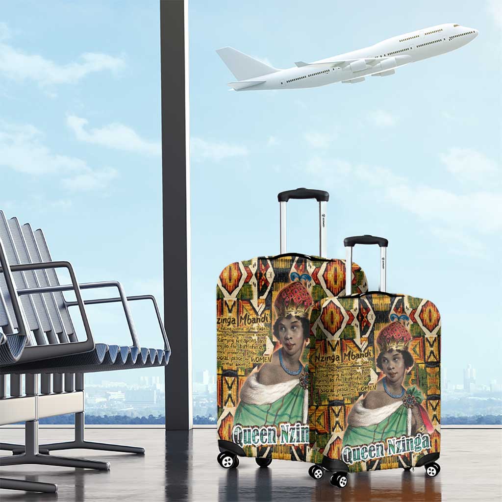 Queen Nzinga Luggage Cover Mbandi Traditional Regal Portrait Empowerment Quote African Female Leadership - African Pride