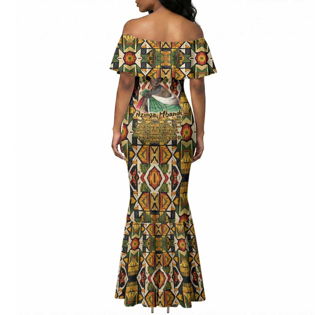 Queen Nzinga Mermaid Dress Mbandi Traditional Regal Portrait Empowerment Quote African Female Leadership - African Pride