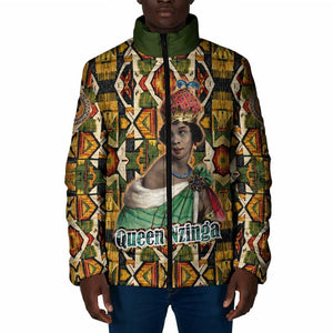 Queen Nzinga Padded Jacket Mbandi Traditional Regal Portrait Empowerment Quote African Female Leadership - African Pride
