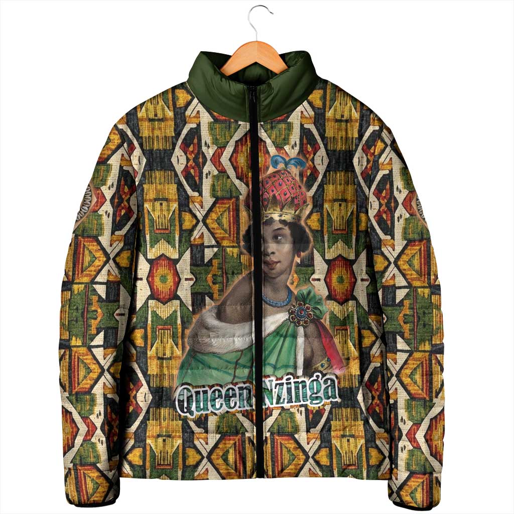Queen Nzinga Padded Jacket Mbandi Traditional Regal Portrait Empowerment Quote African Female Leadership - African Pride