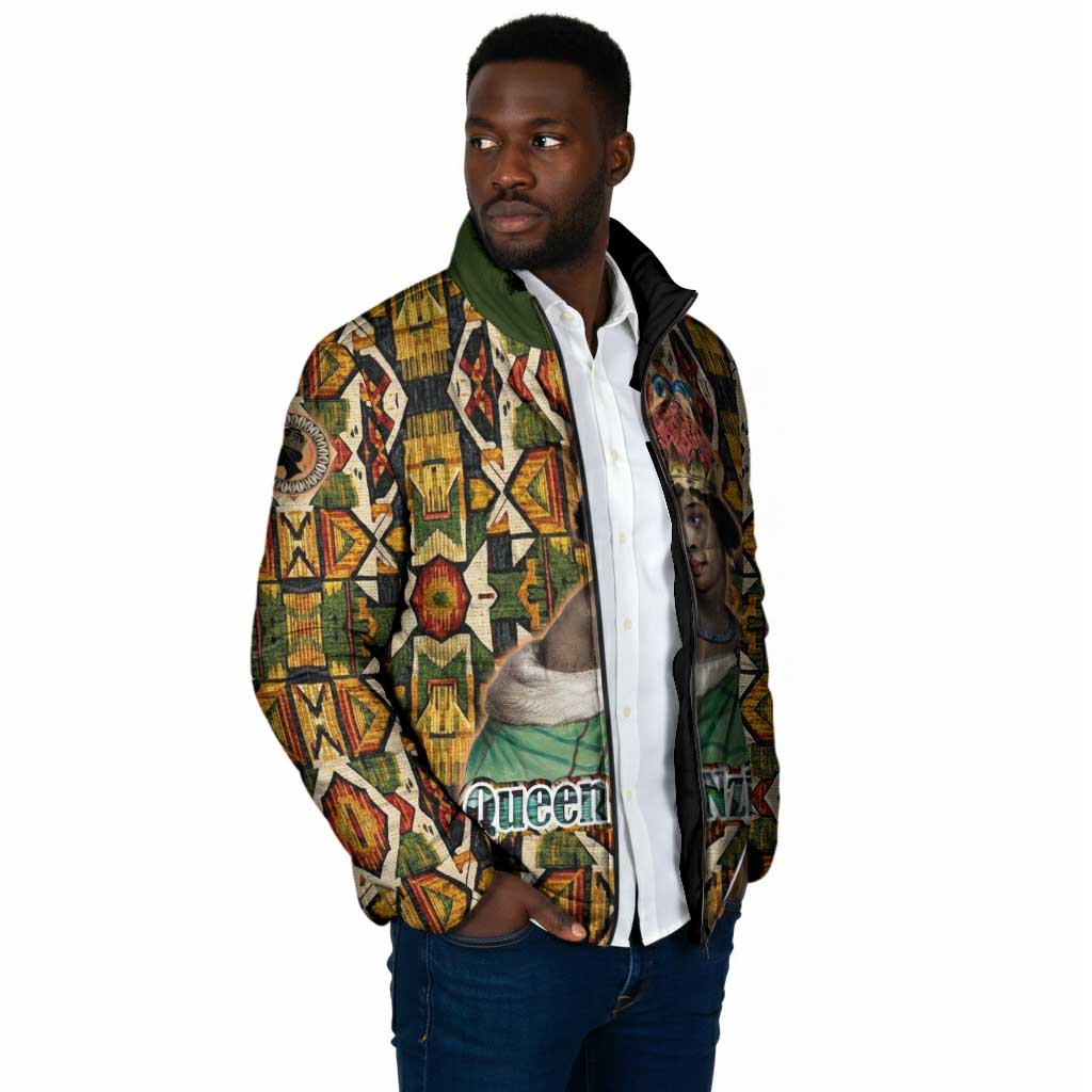 Queen Nzinga Padded Jacket Mbandi Traditional Regal Portrait Empowerment Quote African Female Leadership - African Pride