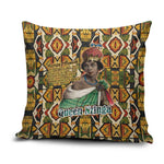 Queen Nzinga Pillow Cover Mbandi Traditional Regal Portrait Empowerment Quote African Female Leadership - African Pride
