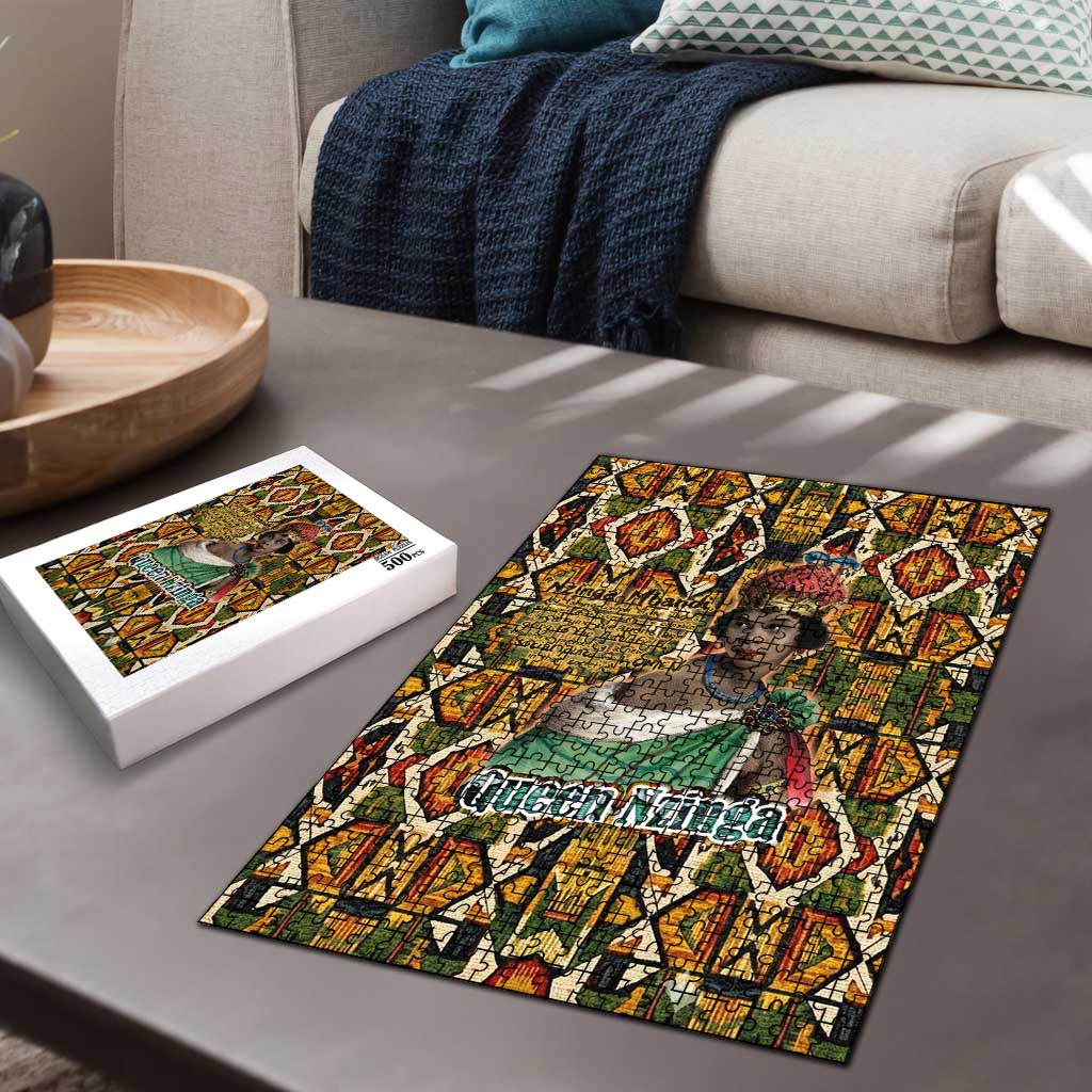Queen Nzinga Puzzle Mbandi Traditional Regal Portrait Empowerment Quote African Female Leadership - African Pride
