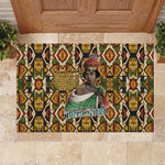 Queen Nzinga Rubber Doormat Mbandi Traditional Regal Portrait Empowerment Quote African Female Leadership - African Pride