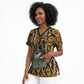 Queen Nzinga Scrub Top Mbandi Traditional Regal Portrait Empowerment Quote African Female Leadership - African Pride
