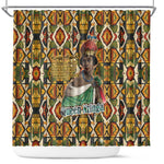 Queen Nzinga Shower Curtain Mbandi Traditional Regal Portrait Empowerment Quote African Female Leadership - African Pride