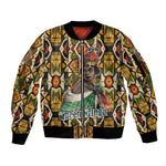 Queen Nzinga Sleeve Zip Bomber Jacket Mbandi Traditional Regal Portrait Empowerment Quote African Female Leadership - African Pride