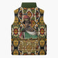 Queen Nzinga Sleeveless Puffer Jacket Mbandi Traditional Regal Portrait Empowerment Quote African Female Leadership - African Pride