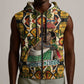 Queen Nzinga Sleeveless Zip Hoodie Mbandi Traditional Regal Portrait Empowerment Quote African Female Leadership - African Pride