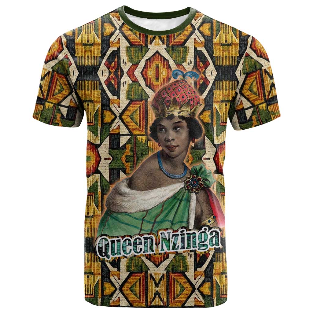 Queen Nzinga T shirt Mbandi Traditional Regal Portrait Empowerment Quote African Female Leadership - African Pride