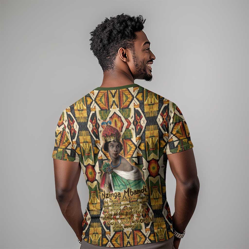 Queen Nzinga T shirt Mbandi Traditional Regal Portrait Empowerment Quote African Female Leadership - African Pride