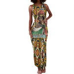 Queen Nzinga Tank Maxi Dress Mbandi Traditional Regal Portrait Empowerment Quote African Female Leadership - African Pride