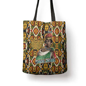 Queen Nzinga Tote Bag Mbandi Traditional Regal Portrait Empowerment Quote African Female Leadership - African Pride